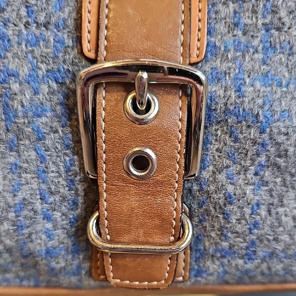 Rare Vintage 2003 Coach Soho Tweed Flap Baguette – Style #7565 – Blue/Grey - Picture 6 of 14